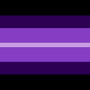 kenochoric flag. from top to bottom: black, dark purple, medium purple, light purple, medium purple, dark purple, black.